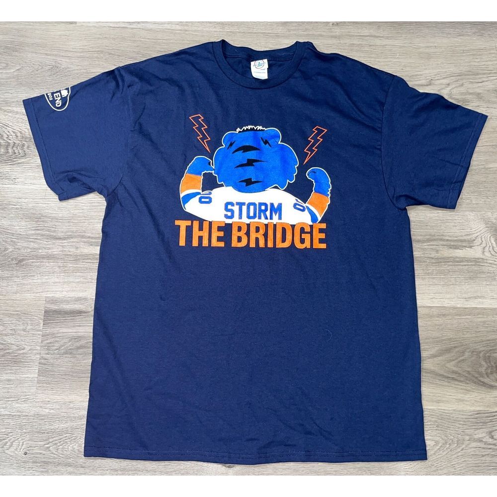 Bridgeport Sound Tigers Hockey STORM THE BRIDGE Size XL Shirt Vintage Delta Tag